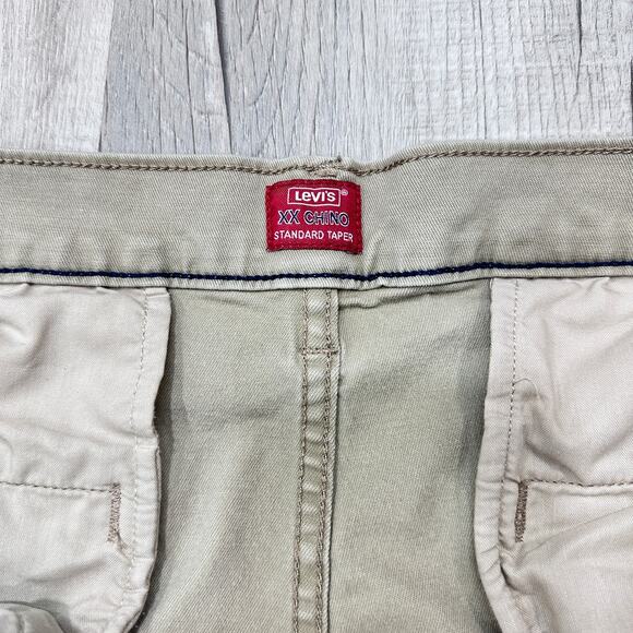 Levis XX Chino Standard Taper Khaki Tan Mens 34x30 Casual Beige Pants - Picture 8 of 11